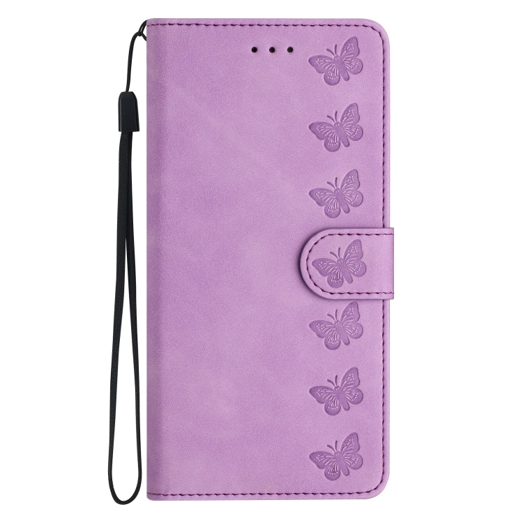 For Samsung Galaxy S25+ 5G Seven Butterflies Embossed Leather Phone Case(Purple) - Galaxy S25+ 5G Cases by buy2fix | Online Shopping UK | buy2fix