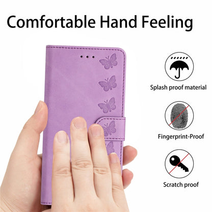 For Samsung Galaxy S25 Ultra 5G Seven Butterflies Embossed Leather Phone Case(Purple) - Galaxy S25 Ultra 5G Cases by buy2fix | Online Shopping UK | buy2fix