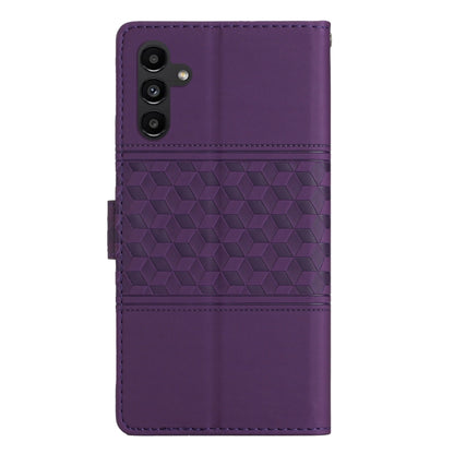 For Samsung Galaxy S25+ 5G Diamond Embossed Skin Feel Leather Phone Case(Purple) - Galaxy S25+ 5G Cases by buy2fix | Online Shopping UK | buy2fix