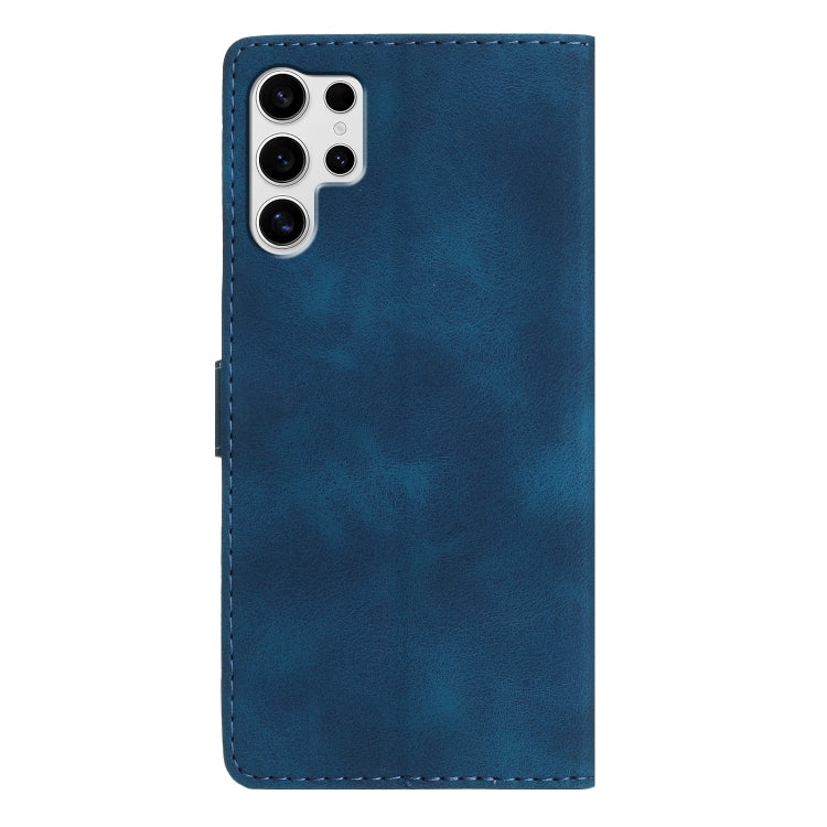 For Samsung Galaxy S25 Ultra 5G Flower Butterfly Embossing Pattern Leather Phone Case(Blue) - Galaxy S25 Ultra 5G Cases by buy2fix | Online Shopping UK | buy2fix