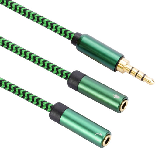 3.5mm Male to Dual 3.5mm Audio + Microphone 2 in 1 Audio Adapter Cable, Length:0.5m(Green) - Video & Audio Cable by imak | Online Shopping UK | buy2fix