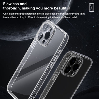 For iPhone 16 Four Corner Airbag Transparent Glass Phone Case - iPhone 16 Cases by buy2fix | Online Shopping UK | buy2fix