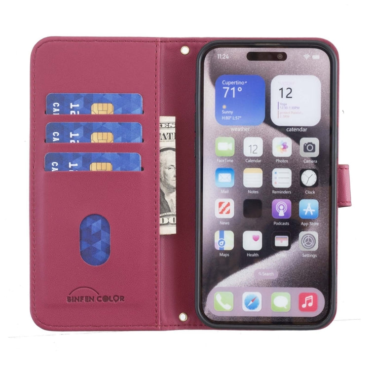 For iPhone 16 Plus Square Texture Leather Phone Case(Red) - iPhone 16 Plus Cases by buy2fix | Online Shopping UK | buy2fix