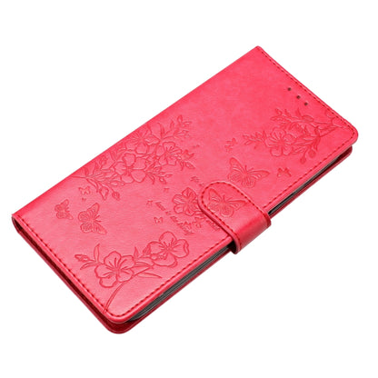 For Blackview A55 Pro Butterflies and Flowers Leather Phone Case(Red) - More Brand by buy2fix | Online Shopping UK | buy2fix