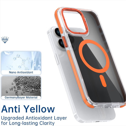 For iPhone 12 Pro / 12 Magsafe Dual-Color Transparent Black Full Coverage Phone Case(Orange) - iPhone 12 / 12 Pro Cases by buy2fix | Online Shopping UK | buy2fix