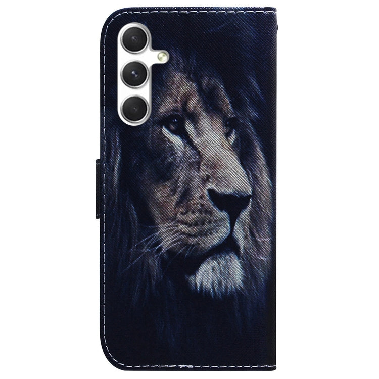 For Samsung Galaxy S25 5G Coloured Drawing Flip Leather Phone Case(Lion) - Galaxy S25 5G Cases by buy2fix | Online Shopping UK | buy2fix