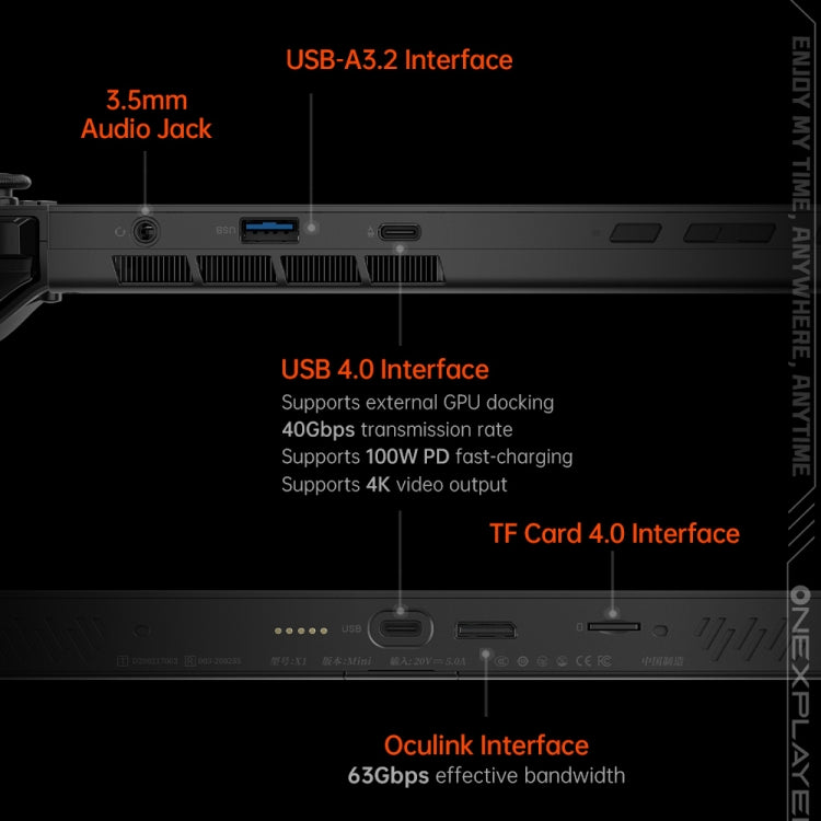 ONE-NETBOOK OneXPlayer X1 mini 8.8 inch Handheld Game Console, 16GB+1TB, Windows 11 AMD Ryzen 7 8840U(Black) - Pocket Console by ONE-NETBOOK | Online Shopping UK | buy2fix
