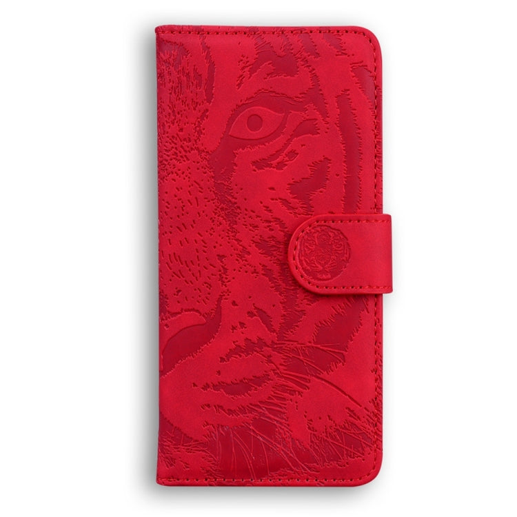 For Samsung Galaxy S25 Ultra 5G Tiger Embossing Pattern Flip Leather Phone Case(Red) - Galaxy S25 Ultra 5G Cases by buy2fix | Online Shopping UK | buy2fix