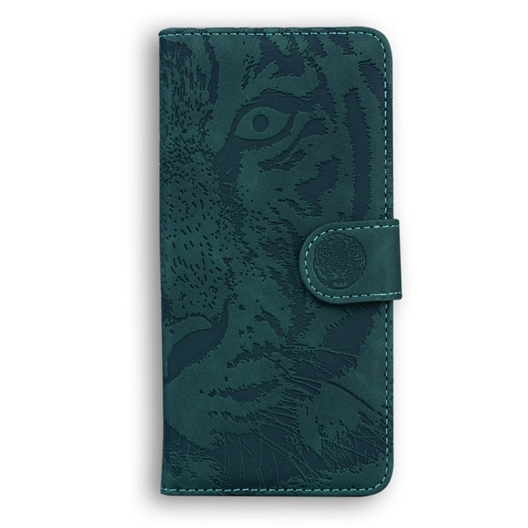 For Samsung Galaxy S25 Ultra 5G Tiger Embossing Pattern Flip Leather Phone Case(Green) - Galaxy S25 Ultra 5G Cases by buy2fix | Online Shopping UK | buy2fix