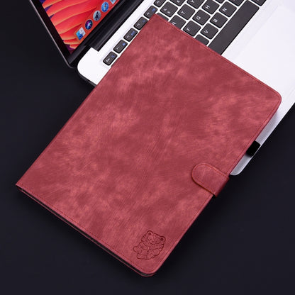 For Huawei MatePad SE 11 2024 Tiger Pattern Flip Leather Tablet Case(Red) - Huawei by buy2fix | Online Shopping UK | buy2fix