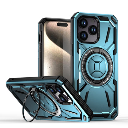 For iPhone 14 Pro Max Armor II Series MagSafe Magnetic Holder Phone Case(Light Blue) - iPhone 14 Pro Max Cases by buy2fix | Online Shopping UK | buy2fix