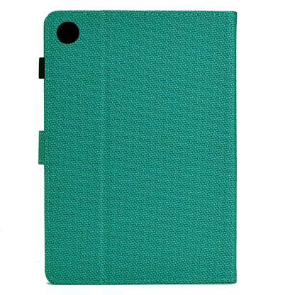 For Samsung Galaxy Tab A9 Solid Color Fiber Texture Smart Tablet Leather Case(Lake Green) - Galaxy Tab A9 by buy2fix | Online Shopping UK | buy2fix