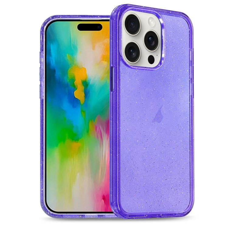 For iPhone 16 Pro Max Glitter Powder TPU Hybrid PC Phone Case(Purple) - iPhone 16 Pro Max Cases by buy2fix | Online Shopping UK | buy2fix