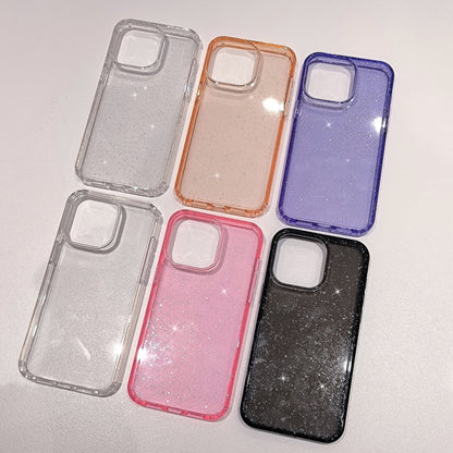 For iPhone 16 Plus Glitter Powder TPU Hybrid PC Phone Case(Transparent) - iPhone 16 Plus Cases by buy2fix | Online Shopping UK | buy2fix