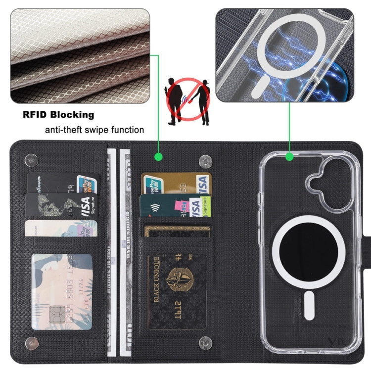 For iPhone 14 Pro ViLi GHA-C Series RFID MagSafe Magnetic Flip Leather Phone Case(Black) - iPhone 14 Pro Cases by ViLi | Online Shopping UK | buy2fix