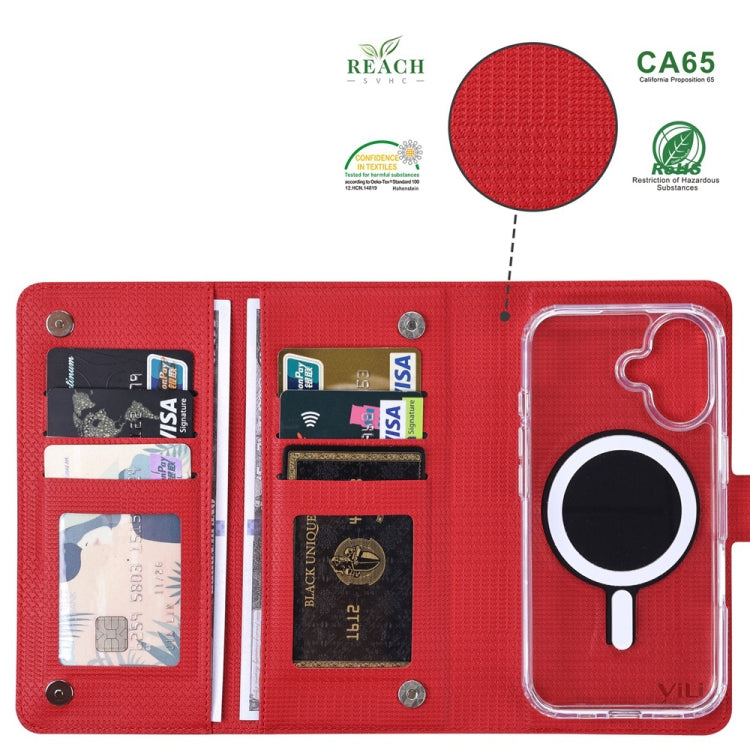 For iPhone 14 Pro Max ViLi GHA-C Series RFID MagSafe Magnetic Flip Leather Phone Case(Red) - iPhone 14 Pro Max Cases by ViLi | Online Shopping UK | buy2fix