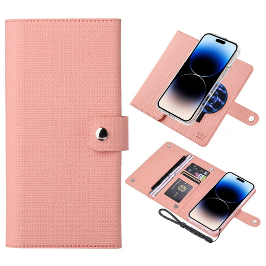 For iPhone 14 Pro Max ViLi GHB-C Series RFID MagSafe Magnetic Flip Leather Phone Case(Pink) - iPhone 14 Pro Max Cases by ViLi | Online Shopping UK | buy2fix