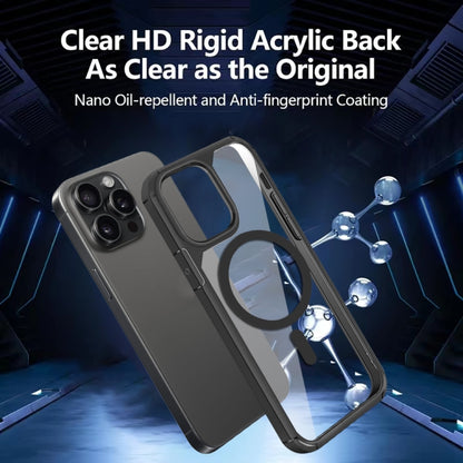 For iPhone 15 MagSafe Acrylic Hybrid TPU Phone Case(Black) - iPhone 15 Cases by buy2fix | Online Shopping UK | buy2fix