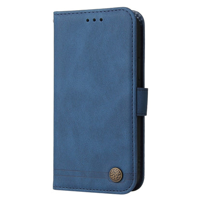 For Samsung Galaxy S25 5G Skin Feel Life Tree Metal Button Leather Phone Case(Blue) - Galaxy S25 5G Cases by buy2fix | Online Shopping UK | buy2fix