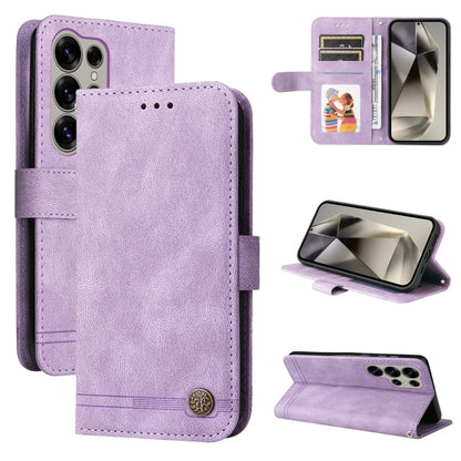 For Samsung Galaxy S25 Ultra 5G Skin Feel Life Tree Metal Button Leather Phone Case(Purple) - Galaxy S25 Ultra 5G Cases by buy2fix | Online Shopping UK | buy2fix