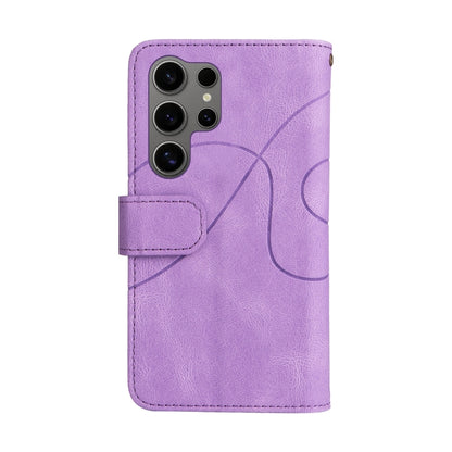 For Samsung Galaxy S25 Ultra 5G Dual-color 9 Card Slots Zipper Wallet Leather Phone Case(Purple) - Galaxy S25 Ultra 5G Cases by buy2fix | Online Shopping UK | buy2fix