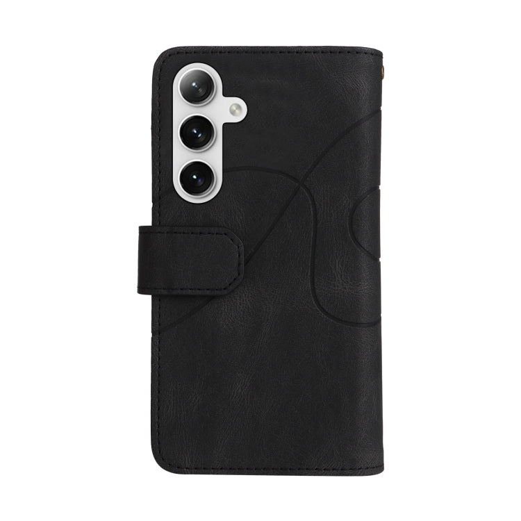 For Samsung Galaxy S25 / S24 5G Dual-color 9 Card Slots Zipper Wallet Leather Phone Case(Black) - Galaxy S25 5G Cases by buy2fix | Online Shopping UK | buy2fix