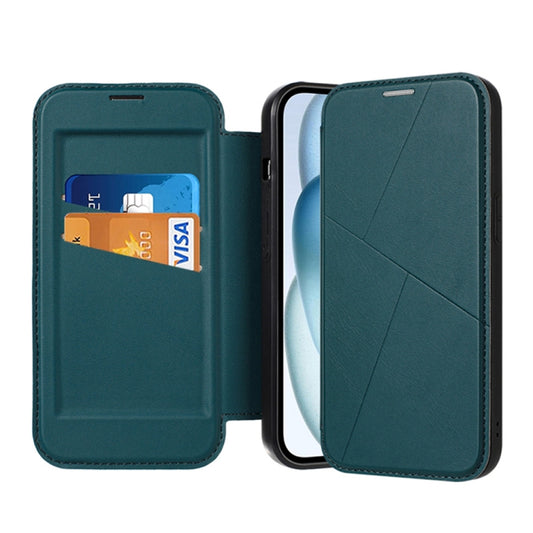 For iPhone 13 Pro Magnetic Armor Series RFID Card Slots Leather Phone Case(Green) - iPhone 13 Pro Cases by buy2fix | Online Shopping UK | buy2fix