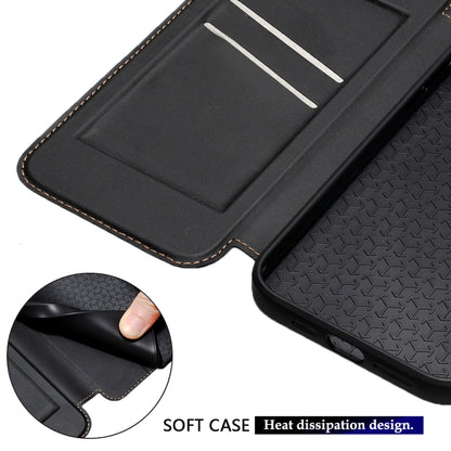 For iPhone 16 Pro Magnetic Armor Series RFID Card Slots Leather Phone Case(Black) - iPhone 16 Pro Cases by buy2fix | Online Shopping UK | buy2fix