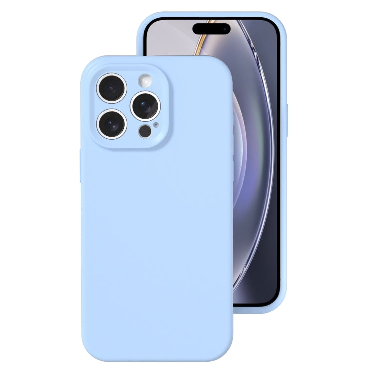 For iPhone 16 Pro Max Precise Hole Liquid Silicone Jelly Color Full Coverage Phone Case(Sky Blue) - iPhone 16 Pro Max Cases by buy2fix | Online Shopping UK | buy2fix