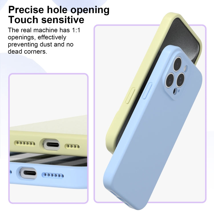 For iPhone 16 Plus Precise Hole Liquid Silicone Jelly Color Full Coverage Phone Case(Haze Blue) - iPhone 16 Plus Cases by buy2fix | Online Shopping UK | buy2fix