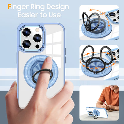 For iPhone 16 Pro Magnetic Rotating Ring Holder Phone Case(Light Blue) - iPhone 16 Pro Cases by buy2fix | Online Shopping UK | buy2fix