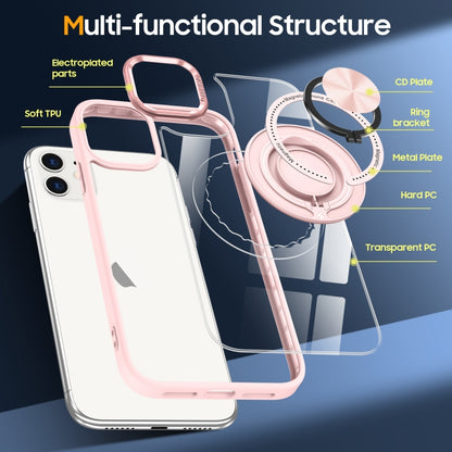 For iPhone 16 Plus Magnetic Rotating Ring Holder Phone Case(Pink) - iPhone 16 Plus Cases by buy2fix | Online Shopping UK | buy2fix