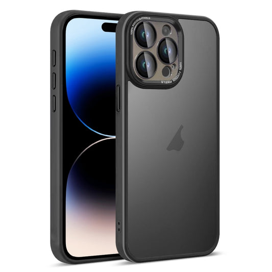 For iPhone 14 Pro Max Colorful Armor Lens Film Translucent Skin Feel Phone Case(Black) - iPhone 14 Pro Max Cases by buy2fix | Online Shopping UK | buy2fix