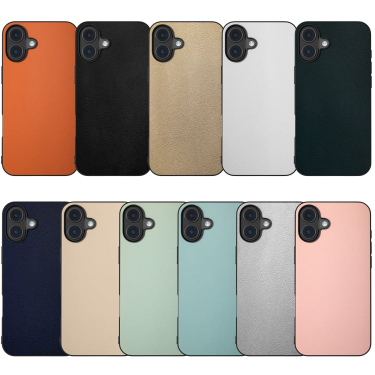 For iPhone 16 Plus PU Leather Black Frame Full Coverage Phone Case(Green) - iPhone 16 Plus Cases by buy2fix | Online Shopping UK | buy2fix