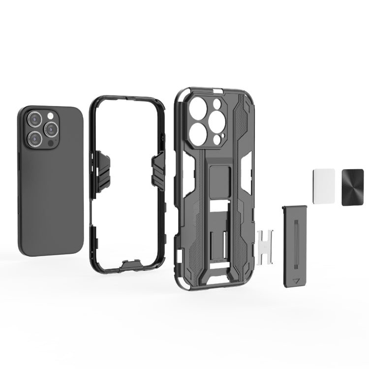 For iPhone 16 Pro Supersonic PC + TPU Holder Phone Case(Grey) - iPhone 16 Pro Cases by buy2fix | Online Shopping UK | buy2fix