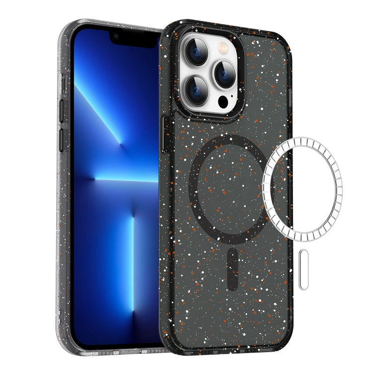 For iPhone 13 Pro Colorful Ink-splash Magsafe PC Hybrid TPU Phone Case(Black) - iPhone 13 Pro Cases by buy2fix | Online Shopping UK | buy2fix