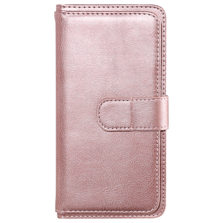 For Samsung Galaxy S25 Ultra 5G Multi-Function Wallet 10 Card Slots Leather Phone Case(Rose Gold) - Galaxy S25 Ultra 5G Cases by buy2fix | Online Shopping UK | buy2fix