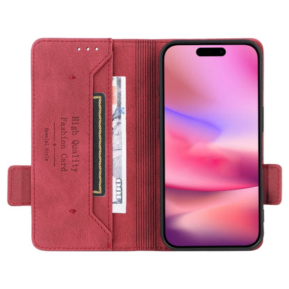 For iPhone 16 Plus Magnetic Clasp Leather Phone Case(Red) - iPhone 16 Plus Cases by buy2fix | Online Shopping UK | buy2fix