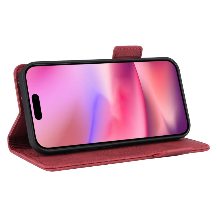 For iPhone 16 Plus Magnetic Clasp Leather Phone Case(Red) - iPhone 16 Plus Cases by buy2fix | Online Shopping UK | buy2fix