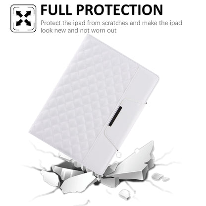 For iPad Pro 11 2024 Checkered Hardware Buckle Leather Smart Tablet Case(White) - iPad Pro 11 2024 Cases by buy2fix | Online Shopping UK | buy2fix