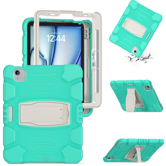 For iPad Air 11 2025 / 2024 3-Layer Silicone Hybrid PC Tablet Case(Mint Green) - iPad Air 11 2025 / 2024 Cases by buy2fix | Online Shopping UK | buy2fix