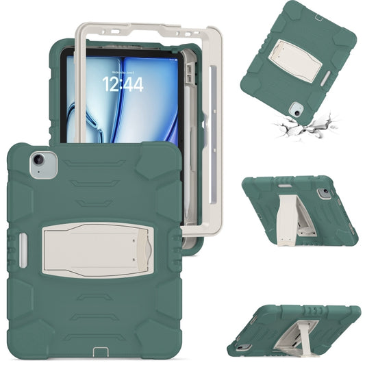 For iPad Air 11 2025 / 2024 3-Layer Silicone Hybrid PC Tablet Case(Emerald Green) - iPad Air 11 2025 / 2024 Cases by buy2fix | Online Shopping UK | buy2fix