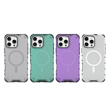 For iPhone 11 Pro Grating Airbag Shockproof MagSafe Frosted Phone Case(Purple) - iPhone 11 Pro Cases by buy2fix | Online Shopping UK | buy2fix