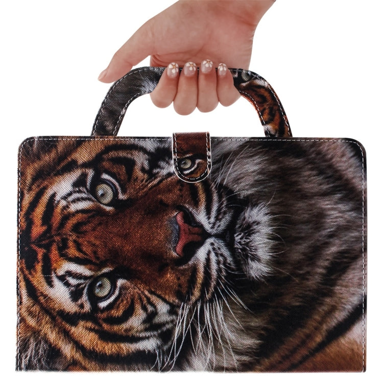 For Samsung Galaxy Tab S7 T870 (2020) 3D Colored Drawing Horizontal Flip Leather Case with Holder & Card Slot & Wallet & Handle(Siberian Tiger) - Other Galaxy Tab PC by buy2fix | Online Shopping UK | buy2fix