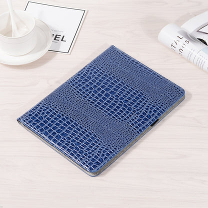 For iPad Pro 11 2024 Crocodile Texture Leather Tablet Case(Blue) - iPad Pro 11 2024 Cases by buy2fix | Online Shopping UK | buy2fix