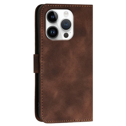 For iPhone 16 Pro YX0080 Grid Butterfly Embossed Pattern Flip Leather Phone Case with Lanyard(Coffee) - iPhone 16 Pro Cases by buy2fix | Online Shopping UK | buy2fix