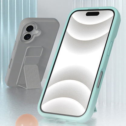 For iPhone 16 Plus Liquid Silicone Holder Phone Case(Sky Blue) - iPhone 16 Plus Cases by buy2fix | Online Shopping UK | buy2fix