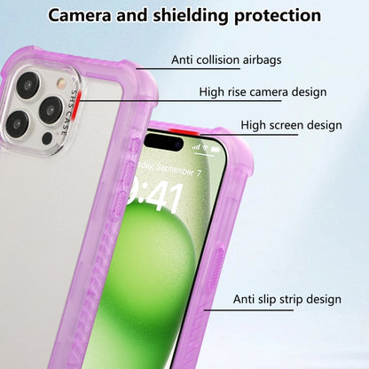 For iPhone 16 Pro Transparent Matte TPU Hybrid PC 3-in-1 Phone Case(Purple) - iPhone 16 Pro Cases by buy2fix | Online Shopping UK | buy2fix