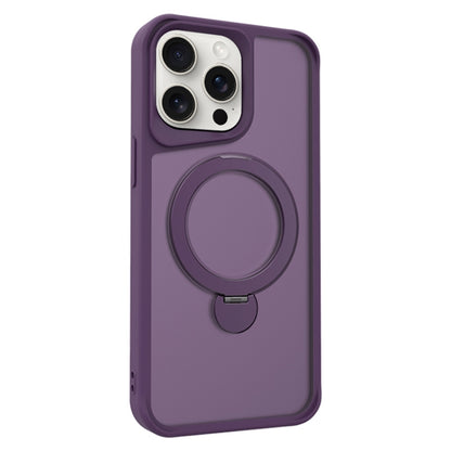 For iPhone 15 Pro Invisible Fulcrum Holder MagSafe Phone Case(Dark Purple) - iPhone 15 Pro Cases by buy2fix | Online Shopping UK | buy2fix