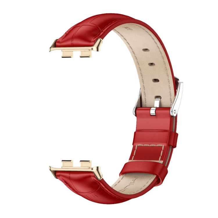 For Honor Band 9 MIJOBS Cowhide Leather Watch Band(Bamboo Red Light Gold) - Watch Bands by MIJOBS | Online Shopping UK | buy2fix